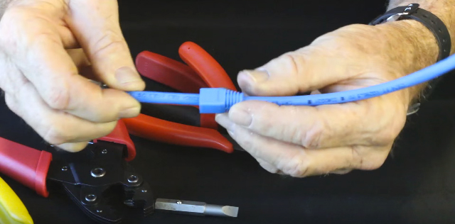 Put a boot on the cable for later use